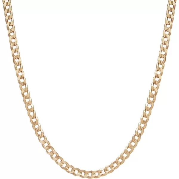 Nautica 14K Gold Plated Brass Necklace  Miami Cuban Flat Link Curb Chain Necklace for Men and Women16 in 6 mm