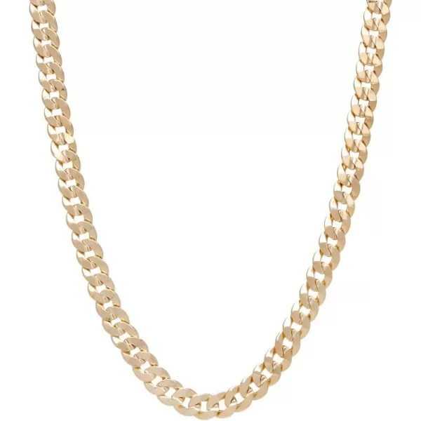 Nautica 14K Gold Plated Brass Necklace  Miami Cuban Flat Link Curb Chain Necklace for Men and Women18 in 10 mm