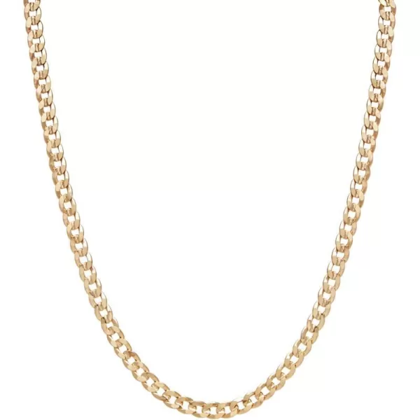 Nautica 14K Gold Plated Brass Necklace  Miami Cuban Flat Link Curb Chain Necklace for Men and Women18 in 6 mm