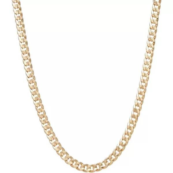 Nautica 14K Gold Plated Brass Necklace  Miami Cuban Flat Link Curb Chain Necklace for Men and Women18 in 8 mm