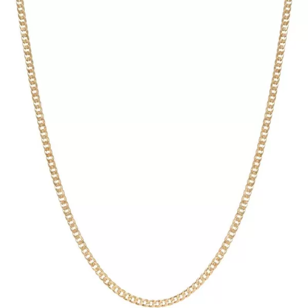 Nautica 14K Gold Plated Brass Necklace  Miami Cuban Flat Link Curb Chain Necklace for Men and Women20 in 4 mm