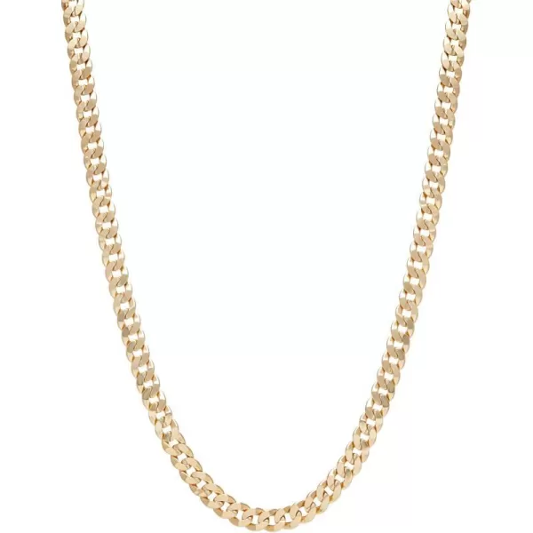 Nautica 14K Gold Plated Brass Necklace  Miami Cuban Flat Link Curb Chain Necklace for Men and Women24 in 10 mm