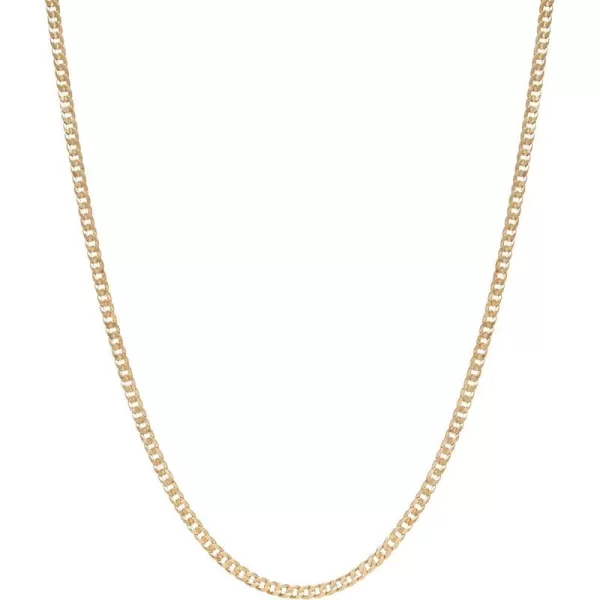 Nautica 14K Gold Plated Brass Necklace  Miami Cuban Flat Link Curb Chain Necklace for Men and Women24 in 4 mm