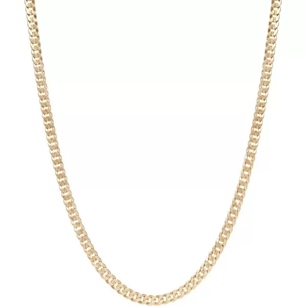 Nautica 14K Gold Plated Brass Necklace  Miami Cuban Flat Link Curb Chain Necklace for Men and Women24 in 8 mm