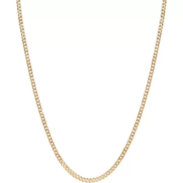 Nautica 14K Gold Plated Brass Necklace  Miami Cuban Flat Link Curb Chain Necklace for Men and Women6 mm