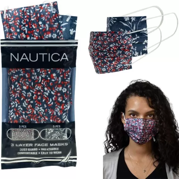 Nautica 3ply Disposable Face Masks Ginger FloralWater Floral SetGinger FloralWater Floral