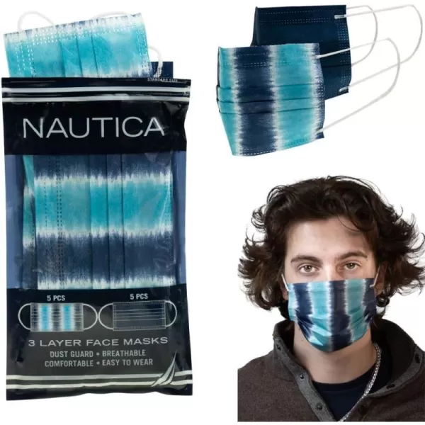 Nautica 3ply Disposable Face Masks Ginger FloralWater Floral SetTie Dye StripeNavy Solid