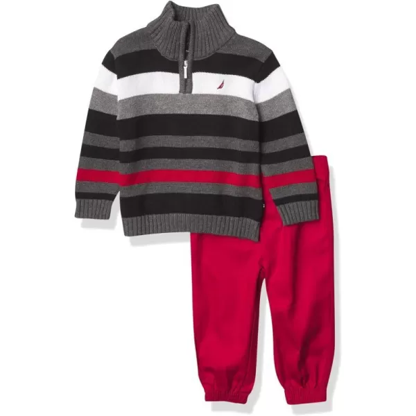 Nautica Baby Boys 2Piece Pullover Sweater and Pants SetCharcoal Heather