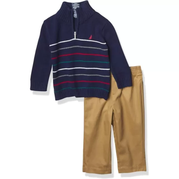 Nautica Baby Boys 2Piece Pullover Sweater and Pants SetRetro Fox Navy