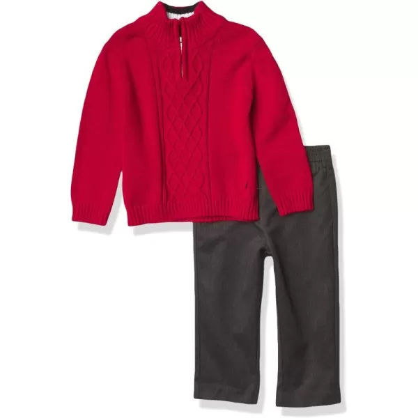 Nautica Baby Boys 2Piece Pullover Sweater and Pants SetRoasted Rouge