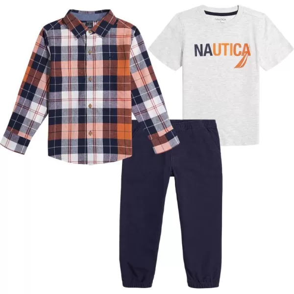 Nautica Baby Boys 3 Pieces Pant SetPlaidChambray