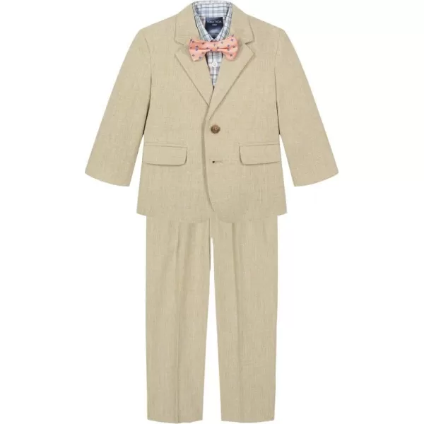 Nautica Baby Boys 4Piece Suit Set with Dress Shirt Jacket Pants and TieKhaki