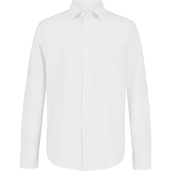 Nautica Big Boys School Uniform Long Sleeve Performance Oxford ButtonDown ShirtWhite