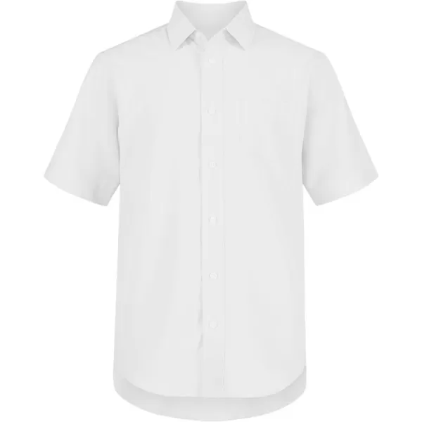 Nautica Big Boys School Uniform Short Sleeve Performance Oxford ButtonDown ShirtWhite