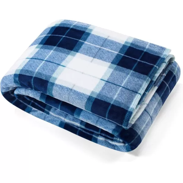 Nautica Blanket Plush Fleece Bedding Home Decor for All Seasons Queen Northsail Plaid NavyKing Northsail Plaid Blue