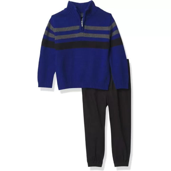 Nautica Boys 2Piece Quarter Zip Pullover Sweater and Pants SetAcademy Blue