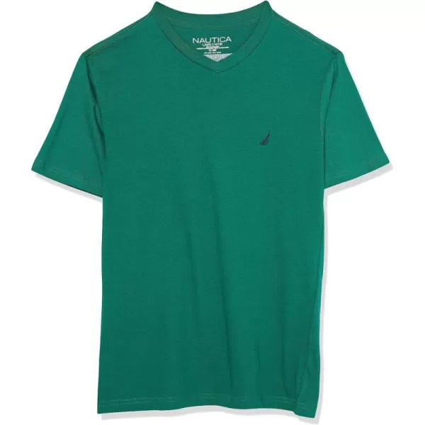 Nautica Boys Big Short Sleeve Solid VNeck TShirtAlpine Green