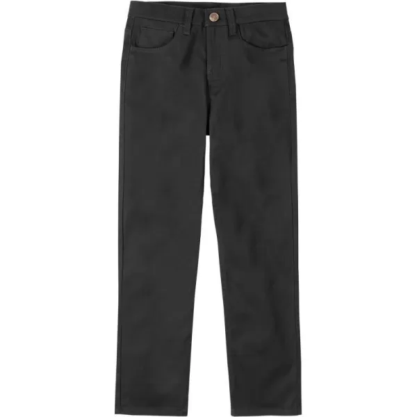 Nautica Boys Flat Front Stretch Twill Chino Khaki PantBlack 5pocket