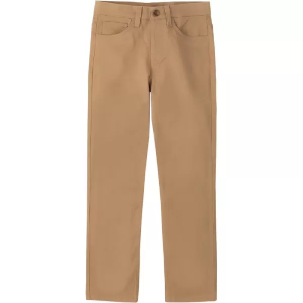 Nautica Boys Flat Front Stretch Twill Chino Khaki PantBurnished Khaki 5pkt