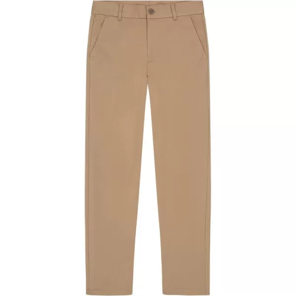 Nautica Boys Flat Front Stretch Twill Chino Khaki PantBurnished Khaki