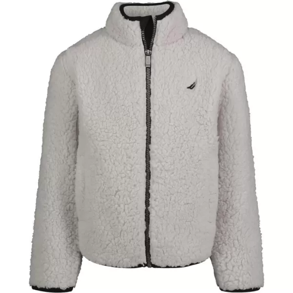 Nautica Boys Full Zip Jacket Kangaroo Pockets Made with Lightweight FleeceLight GreySherpa