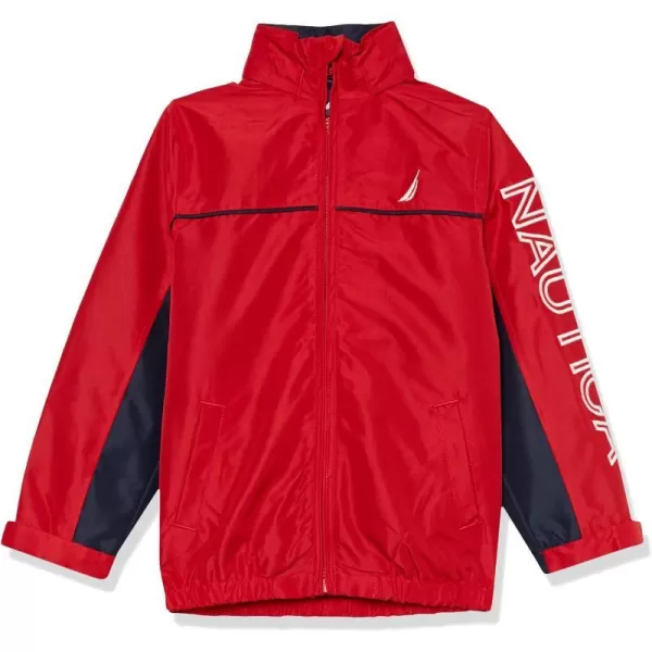 Nautica Boys Light Weight Anchor Jacket with Stowable HoodCarmineNavy