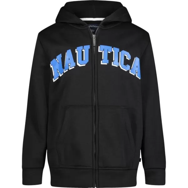 Nautica Boys Long Sleeve Fleece Full Zip HoodieBlack Solid