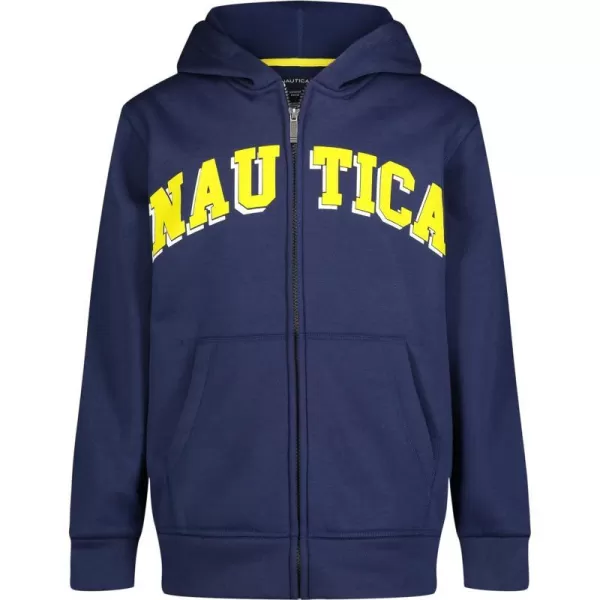 Nautica Boys Long Sleeve Fleece Full Zip HoodieJ Navy Solid