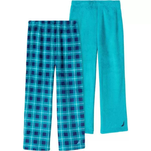 Nautica Boys Pajama Pants for Kids  2 Pack Sleep Pant for Boys Pajamas Soft Brushed Micro Sleepwear Bottoms for Little KidsPlaidteal