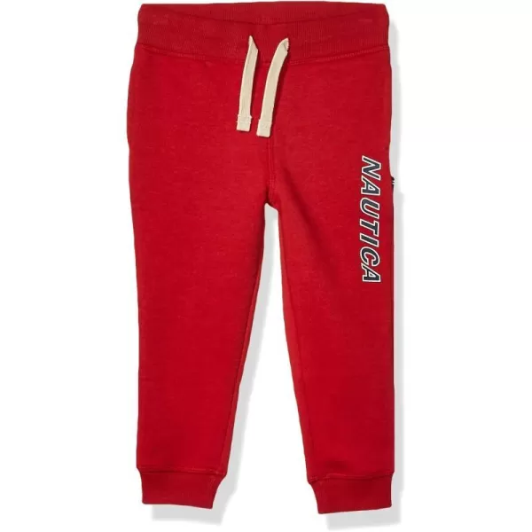 Nautica Boys Pullon Fleece Jogger Sweatpant Drawstring ClosureMarshall Red Rouge