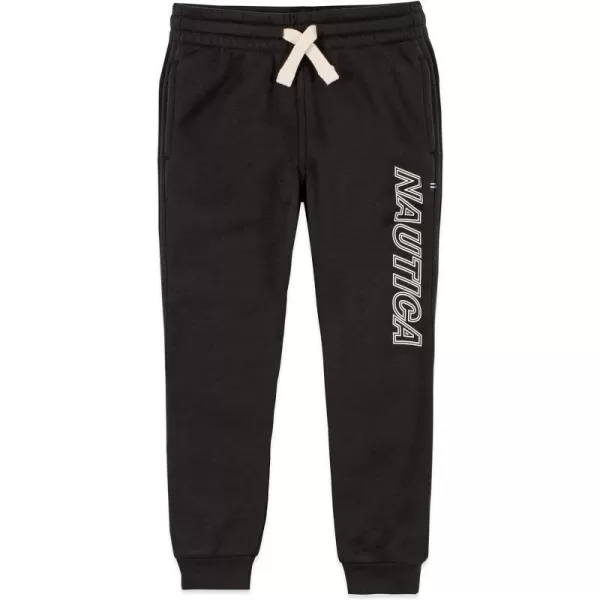 Nautica Boys Pullon Fleece Jogger Sweatpant Drawstring ClosureMove Black