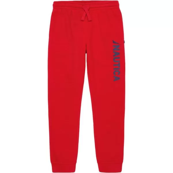 Nautica Boys Pullon Fleece Jogger Sweatpant Drawstring ClosureStacked Carmine