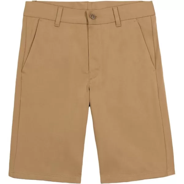 Nautica Boys School Uniform Flat Front Stretch Twill ShortBurnished Khaki