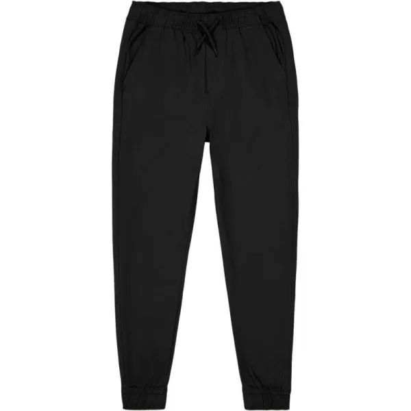 Nautica Boys School Uniform Jogger Pants Elastic Waistband with Drawstring Closure Stretch Twill FabricBlack