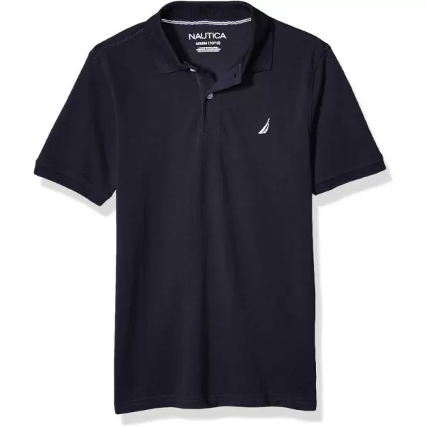 Nautica Boys Short Sleeve Anchor Polo Button Closure Soft  Comfortable Pique FabricSport Navy 0jb