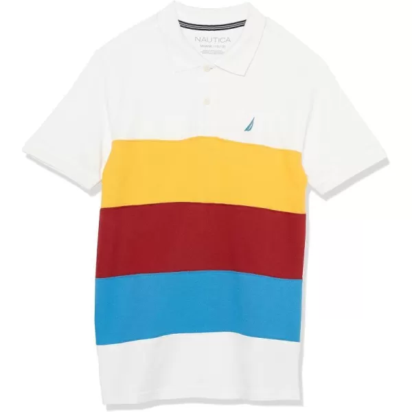 Nautica Boys Short Sleeve Fashion PoloBold Block Bright White