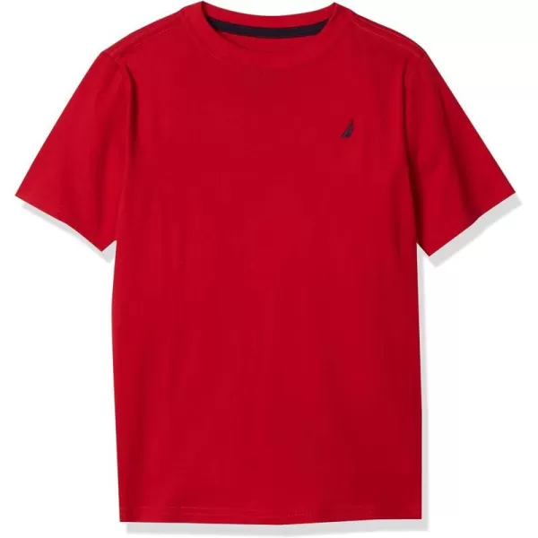 Nautica Boys Short Sleeve Solid Crew Neck TShirtCarmine