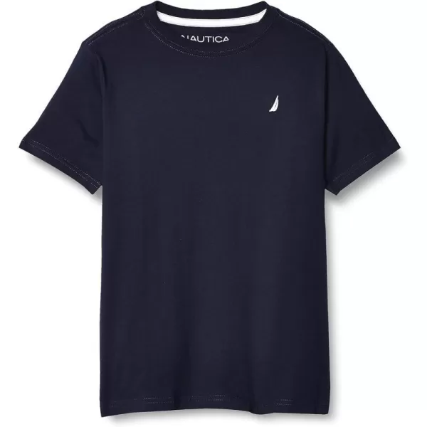 Nautica Boys Short Sleeve Solid Crew Neck TShirtSport Navy