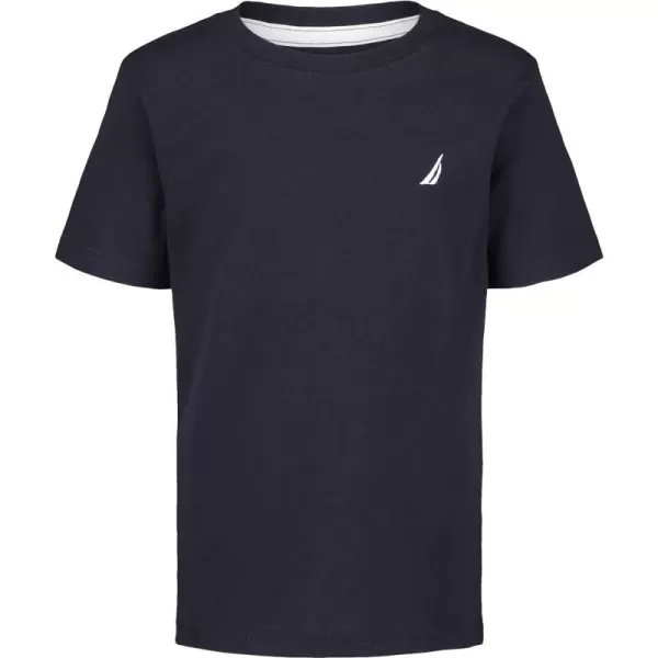 Nautica Boys Short Sleeve Solid Crew Neck TShirtSport Navy Heather