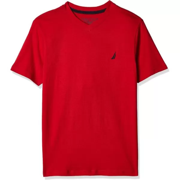 Nautica Boys Short Sleeve Solid VNeck TShirtCarmine