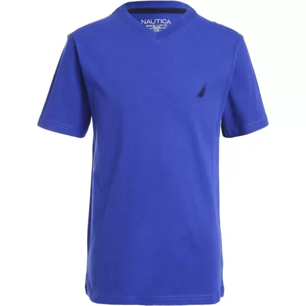 Nautica Boys Short Sleeve Solid VNeck TShirtCobalt