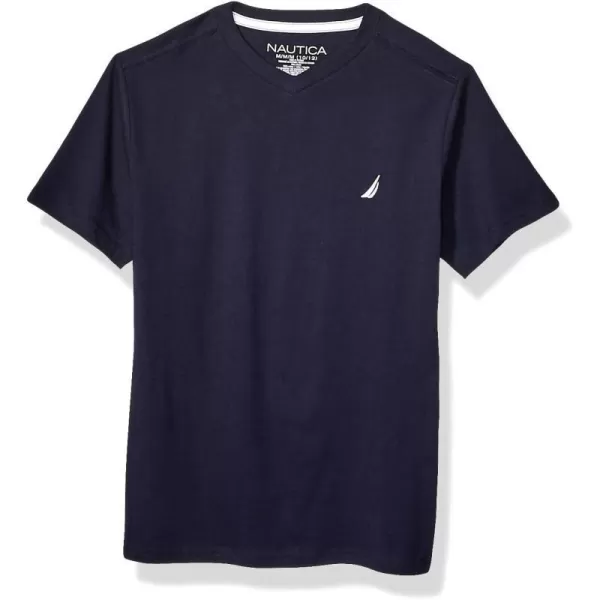 Nautica Boys Short Sleeve Solid VNeck TShirtNavy