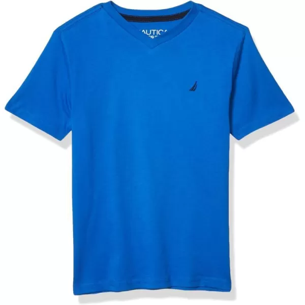 Nautica Boys Short Sleeve Solid VNeck TShirtSpinner Blue Da17