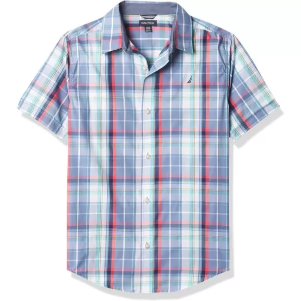 Nautica Boys Short Sleeve Woven ButtonDown ShirtHorizon Plaid