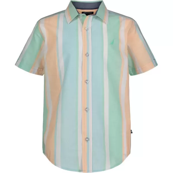 Nautica Boys Short Sleeve Woven ButtonDown ShirtSpearment Vert Stripe