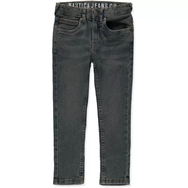 Nautica Boys Skinny Fit Stretch Denim Jeans 5Pocket Style Zipper Fly  Button ClosureSeaworthy Dc10