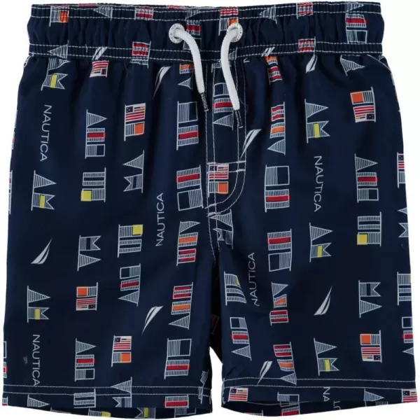 Nautica Boys Swim Trunk with UPF 50 Sun ProtectionFlags J Navy