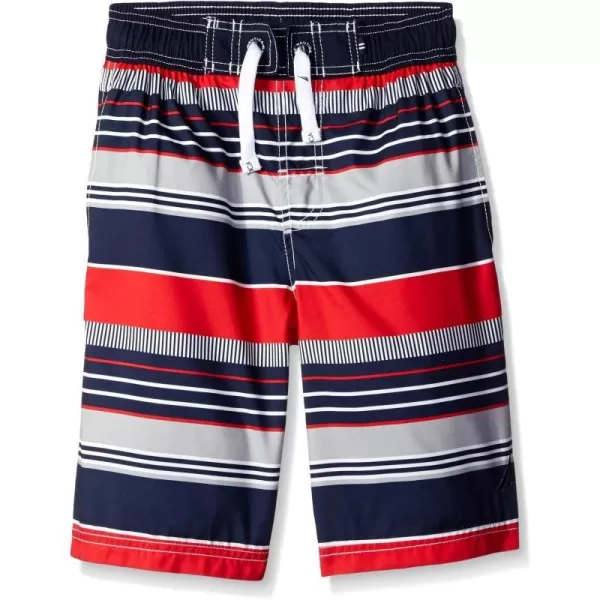 Nautica Boys Swim Trunk with UPF 50 Sun ProtectionSport Navy Multi Stripe