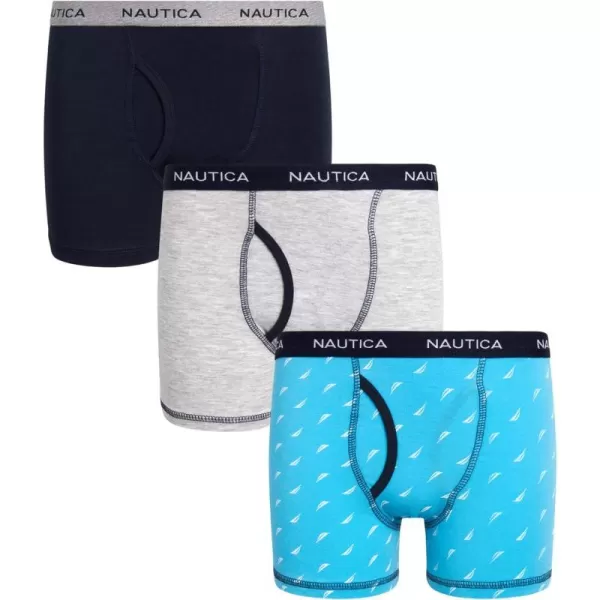 Nautica Boys Underwear  3 Pack Stretch Cotton Boxer Briefs Size 818BlueNavyGrey