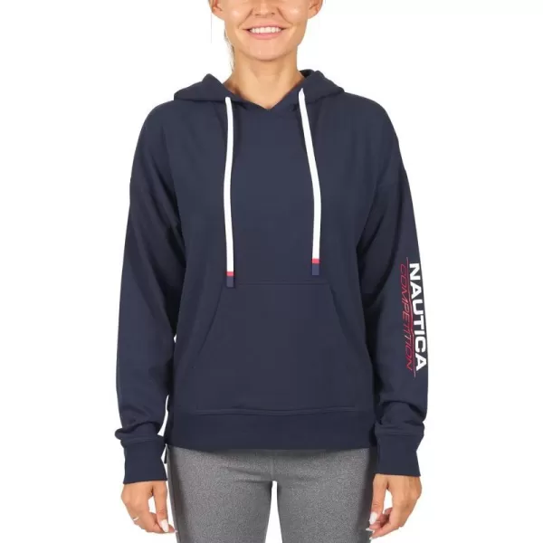 Nautica Competition Womens Athletic Active Basic Essential Pullover Sweatshirt Hoodie Ultra Soft Fleece With PocketsNavy 2